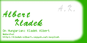 albert kladek business card